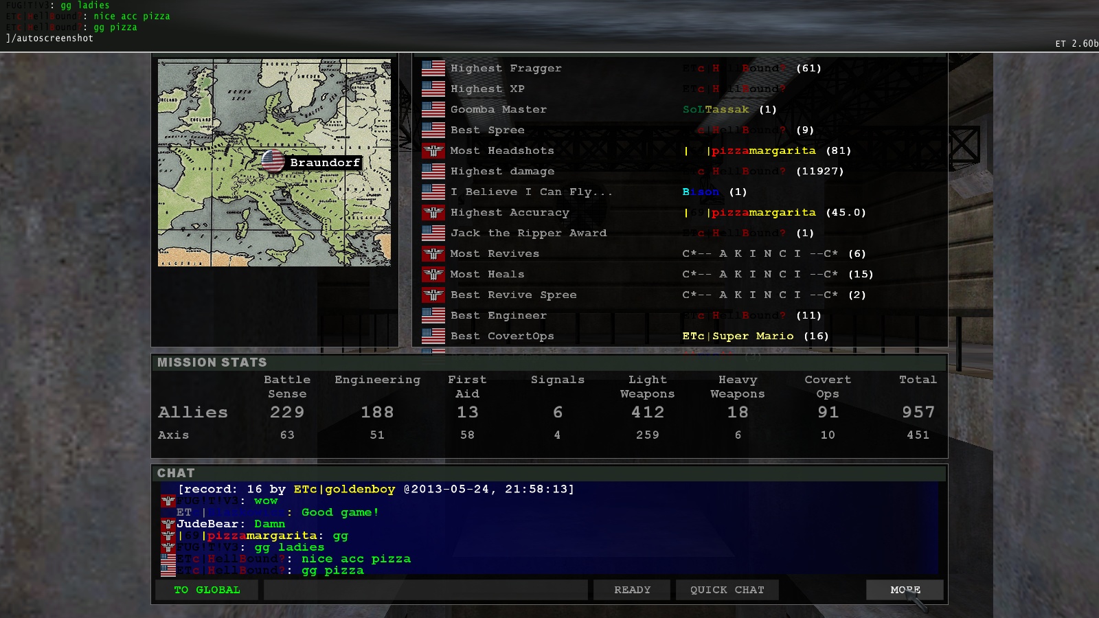 1 screenshot about his stats